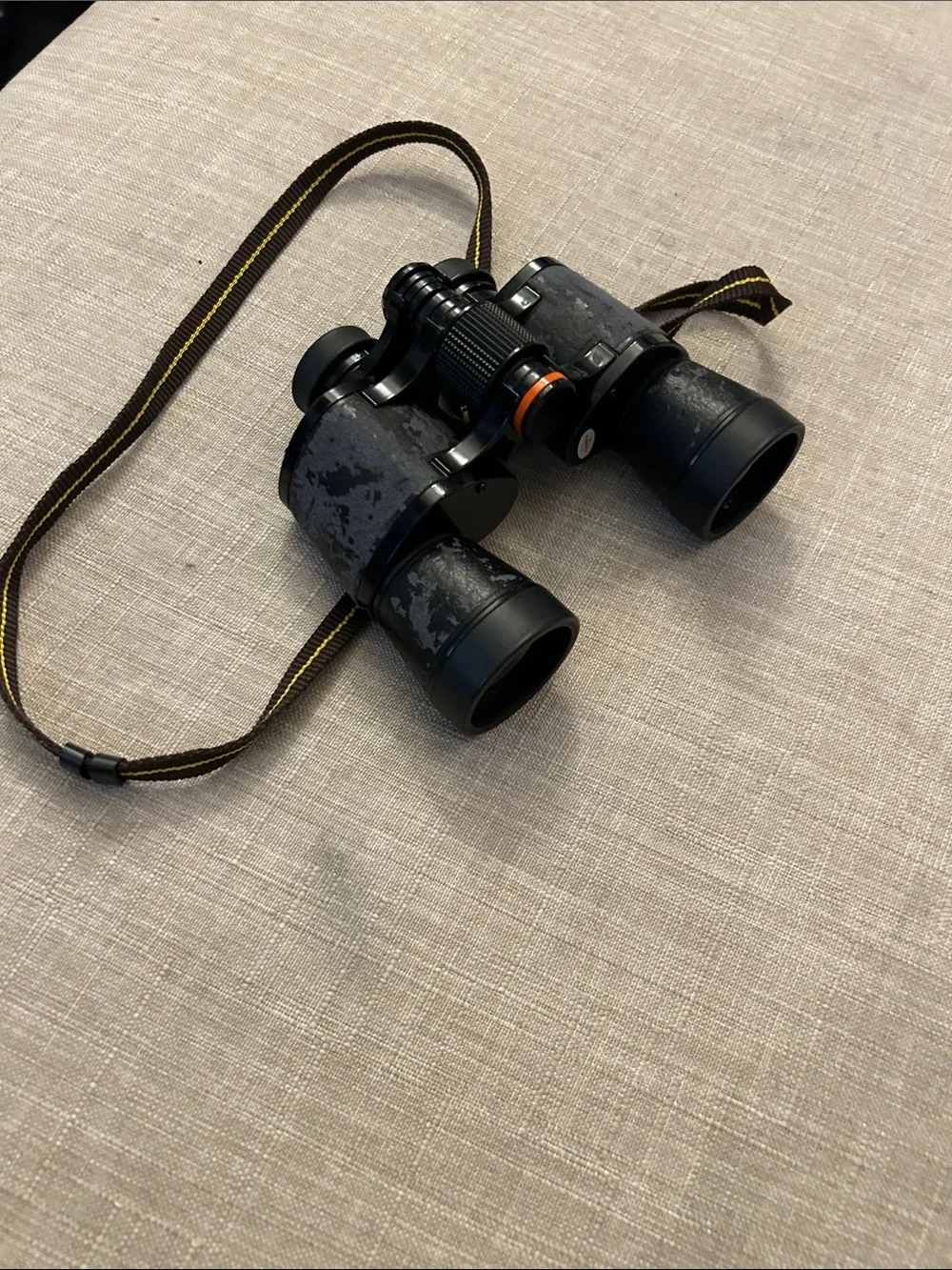 Black Binoculars with Neck Strap - Compact Outdoor Optics